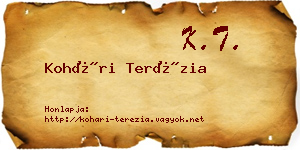 Kohári Terézia névjegykártya