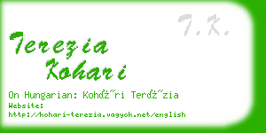 terezia kohari business card
